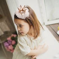 Princess crown headdress Childrens crown hair band Hair accessories Girls children hair clip Girls day water drill hoop Hair card