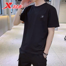 Special step short sleeve T-shirt mens black 2021 quick-drying breathable half-sleeve T Mens loose top round neck shirt