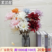 Purple orchid simulation wedding floral flower material Single Flower Wedding Hall decoration flower photography props wedding fake flower