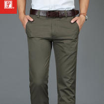  Casual pants mens pants business pants summer new European and American straight pants mens loose cotton long pants