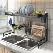 Kitchen stainless steel sink drain storage rack pool dish household hanging bowl supplies bowl chopsticks water filter rack