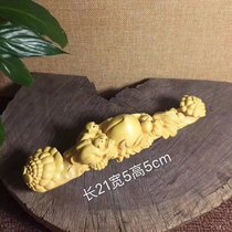 Monkey ornament boxwood carving handle pieces everything goes well to play with objects office ornaments wood crafts