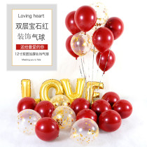 Photo Photography Romantic gem Ruby balloon wedding wedding wedding room decoration pomegranate red birthday party decoration supplies