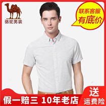 Camel Camel summer shirt slim mens dyed fabric Korean version of BASIC mass youth shirt X9E376012