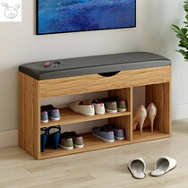 ~ Practical entrance simple entrance sofa long pedal door shoe stool solid wood small shoe cabinet