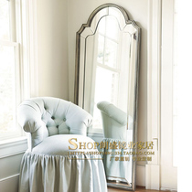 European wall hanging floor art full-length mirror cloakroom fitting mirror custom American classical dressing mirror bathroom mirror
