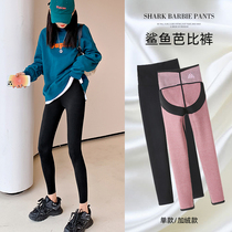 145 small eight Barbie shark pants autumn women wear plus velvet leggings black tight hip yoga