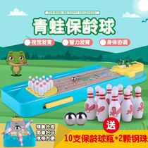 Frog bowling puzzle parent-child interactive table game billiards marbles launch pad table game childrens intellectual toys