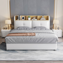 Tatami leather bedside layer cowhide modern simple double bed Light luxury master bedroom Nordic storage wedding bed furniture