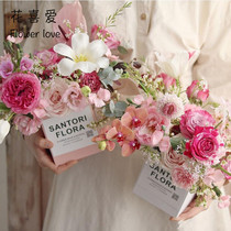 New mini flower box Small love round square gift box Flower arrangement packaging box handmade DIY florist packaging