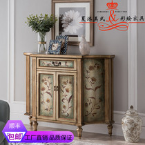American European-style retro solid wood color painted Xuanguan Fighting cabinet semicircle Xuanguan to make old furniture