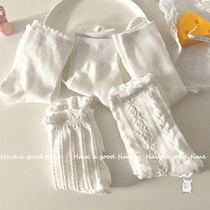 Day Ensemble Cute White Silk Stockings Lace Mid short ladies Socks Summer Thin jk Uniform Pile Socks Socks Korean Edition Long