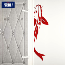 Jingya 1-Entrance fish 3d crystal mirror wall stickers Living room sofa wall Bedroom dining room door wall decorations