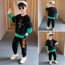 Childrens clothing boys autumn suit 2021 new childrens children Korean version of handsome national tide clothes spring and autumn two sets