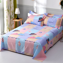 Pure cotton padded twill sheet single piece 100% cotton student dormitory single 1 5 meters 1 8 double bed three-piece set