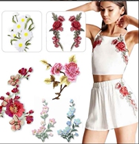 New fashion pastoral style large embroidered flower cloth sticker T-shirt clothes patch applique clothing accessories DIY logo