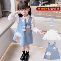Girl autumn suit 2021 new foreign style childrens clothing female treasure Net red autumn small children Spring and Autumn two sets