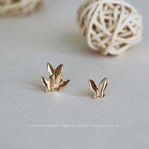 Gentle whole body 925 sterling silver asymmetric butterfly earrings simple small and exquisite small earlobe suitable for earrings female