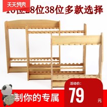 Solid wood fishing rod solid wood rack vertical storage rack commercial display rack 16-digit fishing gear display rack display rack