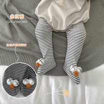ins Korean baby pants baby pants elastic pants men and women baby leggings striped children pants autumn