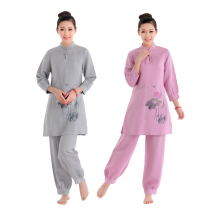 Strong Hui Spring and Autumn New Cotton and Ye Yoga Clothing Master Zen Suit Loose Home Clothes White Set Womens Coats