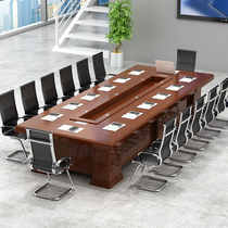 Creatives Office Furniture Large Conference Table Guests In Talks Meeting Table Solid Wood Stickup Leather Baking Lacquer Conference Table 45