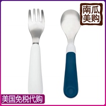 American OXO Tot Children Cutlery Baby Fork Spoon Suit Baby Practice Spoon Fork