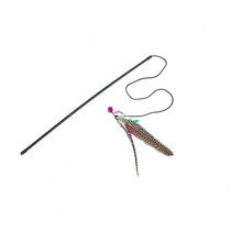 Pearl wild chicken feather fishing rod natural pearl feather Big Bird cat stick sling Bell cat stick