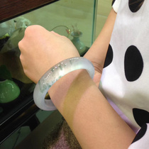 Natural Burmese ice glass species floating flower jade bracelet water Jade Yang green jade bracelet lady with certificate