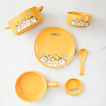 Bowl Cutlery Cutlery Household One Food Bowl Chopsticks Bowl Tray Suit For Dinner Bowl Cute Ceramic Dining Bowl Suit Combination