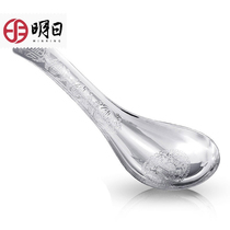  Tomorrow silver spoon 999 sterling silver household foot silver tableware Baifu baby baby childrens spoon soup spoon year old