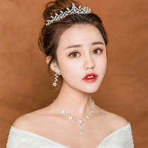 Bridal headdress Wedding crown Atmospheric simple Korean wedding dress Hair accessories suit Wedding toast dress accessories