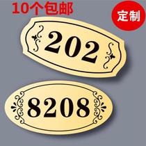 Shop door number plate home number plate home number self-adhesive number card locker custom sign Cabinet replacement pastoral garden