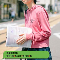 Deer and birds BM wind short pullover hooded Western style sweater womens thin letter embroidered top 3050