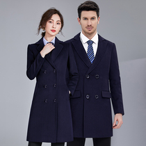 Professional woolen coat sales work clothes thickened men and women with the same bank front desk woolen coat tooling autumn and winter