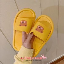 Japanese GP Cute Cartoon Girl Hearts Ins Cool Slippers Female Summer Couple Indoor Bath Non-slip Home Male