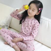 Childrens underwear set 2020 new middle and large childrens clothing Korean version of spring and autumn girls autumn clothes autumn pants two-piece set