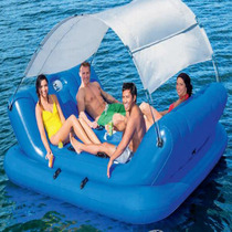 Four-person awning floating row water floating island floating bed