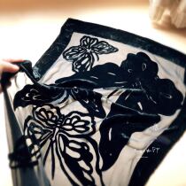 Exit New Years Eve Real Silk Suede Lady Scarves Scarves Shawl Butterfly Tumuli SI-02
