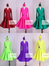 Star dance childrens dance clothes New Multi-Color childrens Latin long sleeve professional dress dress