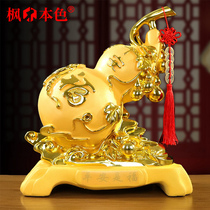 Golden Fu Character Plinth Pendulum Lotus Base Living-room Wine Cabinet Xuanguan Adornment Office Shop Opening Gift