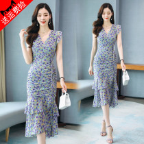 2021 Fashion big code Retro high-end middle and long style Temperament Celebrities womens clothing High level Sensation Casual Goddess Van