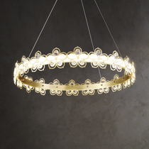  All-copper light luxury living room chandelier 2021 new modern simple atmosphere villa high-end luxury ring lamps