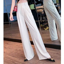Autumn and winter New suit pants womens high waisted loose thin draping wide legs mopping pants Ice Silk slippery casual pants