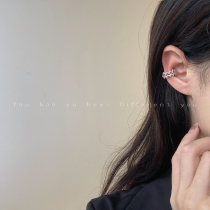 Exquisite small wave shape micro-inlaid zircon ear clip without ear hole can be carried with Korean temperament Net red ear clip earrings