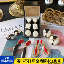 Ananas vintage European and American retro ins Hong Kong wind earrings new trendy enamel wild silver needle earrings ear clips