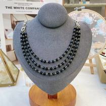 XL797 black sharp Crystal Multi-Circle necklace