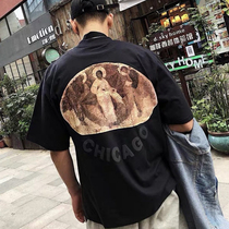 CPFM KANYE KANYE three gods oil painting IS KING FOG high street loose short sleeve t-shirt trend man