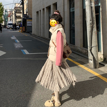 Halo nini heavy industry knitted beard skirt