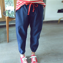 Girls casual pants 2023 new spring and autumn clothes loose cotton foreign style sports pants childrens middle and big boys Harem pants